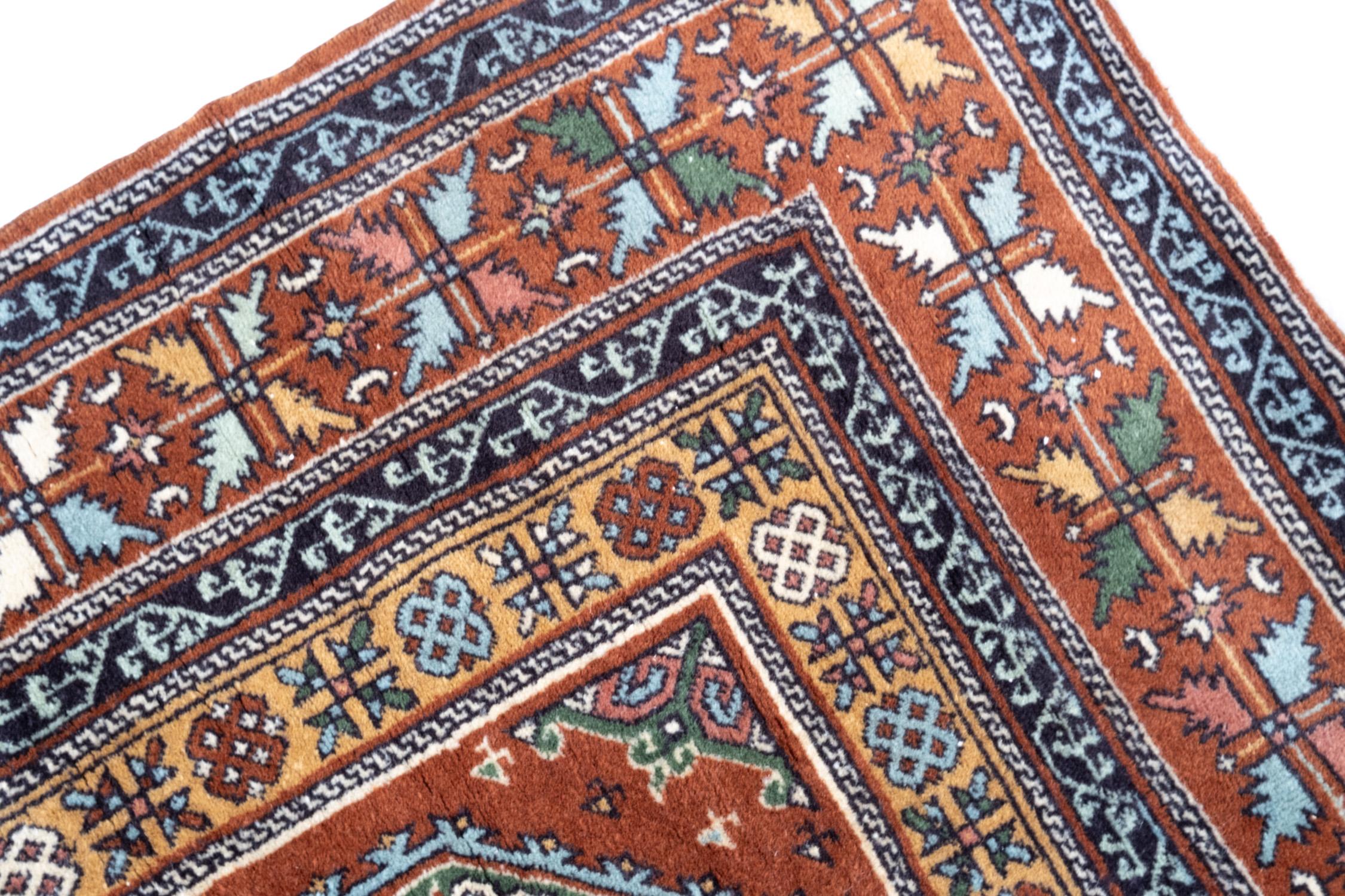 Semi Old Village Rug Wool Hand Knotted Konya Central Anatolian Turkish Carpet In Good Condition In Tokyo, JP