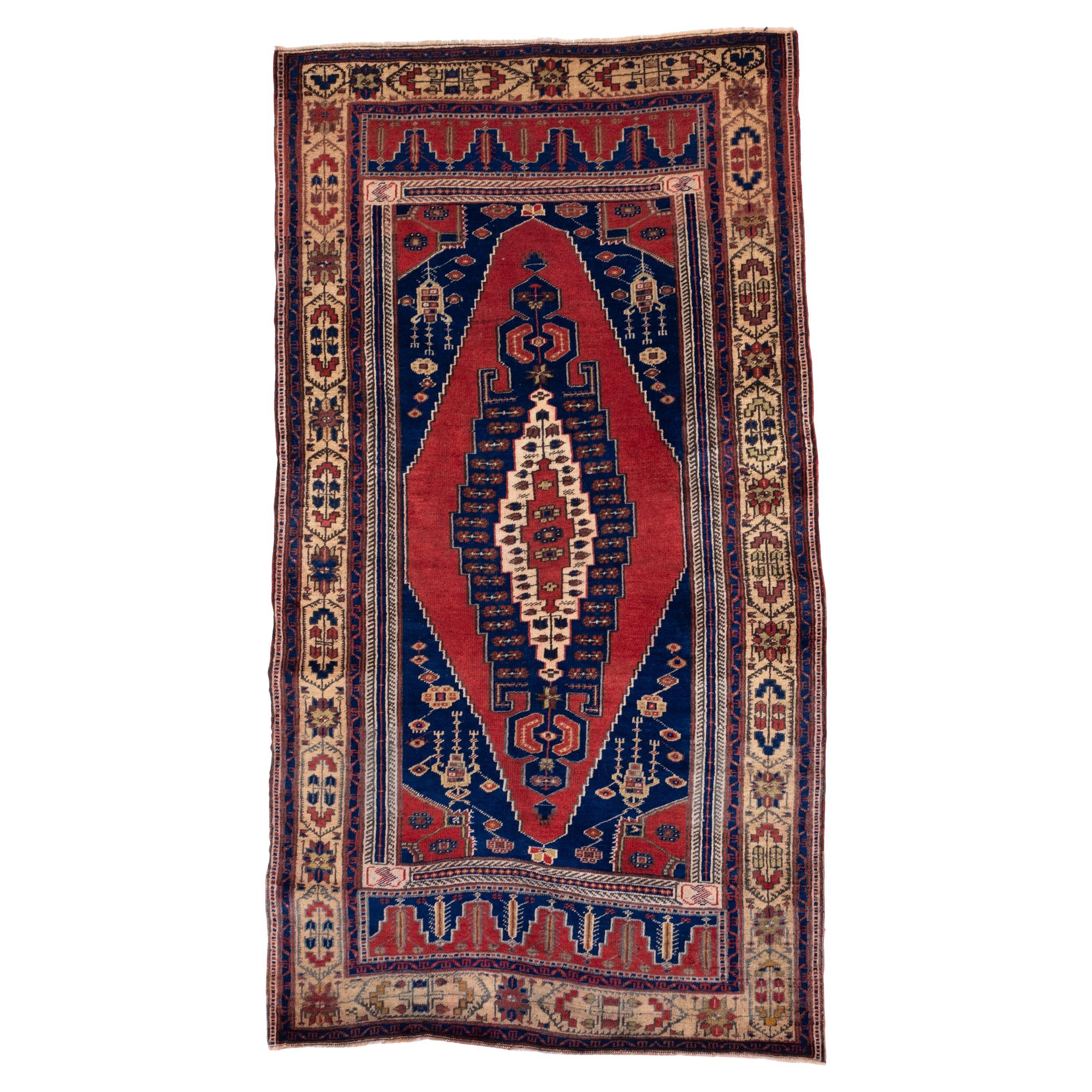 Semi Old Village Rug Wool Hand Knotted Konya Central Anatolian Turkish Carpet