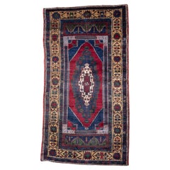 Semi Old Village Rug Wool Hand Knotted Konya Central Anatolian Turkish Carpet