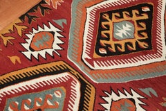 Semi Old Vintage Handwoven Wool Mut Kilim Central Anatolian Rug Turkish Carpet