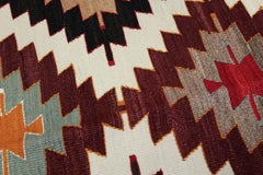 Semi Old Vintage Handwoven Wool Mut Kilim Central Anatolian Rug Turkish Carpet