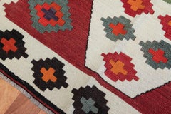 Semi Old Vintage Handwoven Wool Mut Kilim Central Anatolian Rug Turkish Carpet