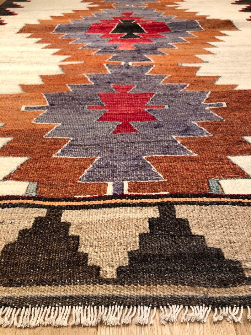 Tessuto a mano Tappeto turco semi antico Vintage tessuto a mano in lana Rug & Kilim dell'Anatolia centrale in vendita