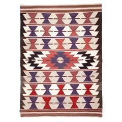 Semi Old Vintage Handwoven Wool Mut Kilim Central Anatolian Rug Turkish Carpet