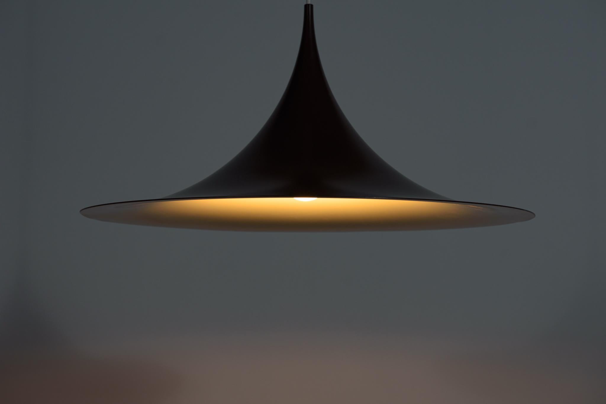 Powder-Coated Semi Pendant Lamp by Claus Bonderup & Torsten Thorup for Fog & Mørup, 1960s For Sale