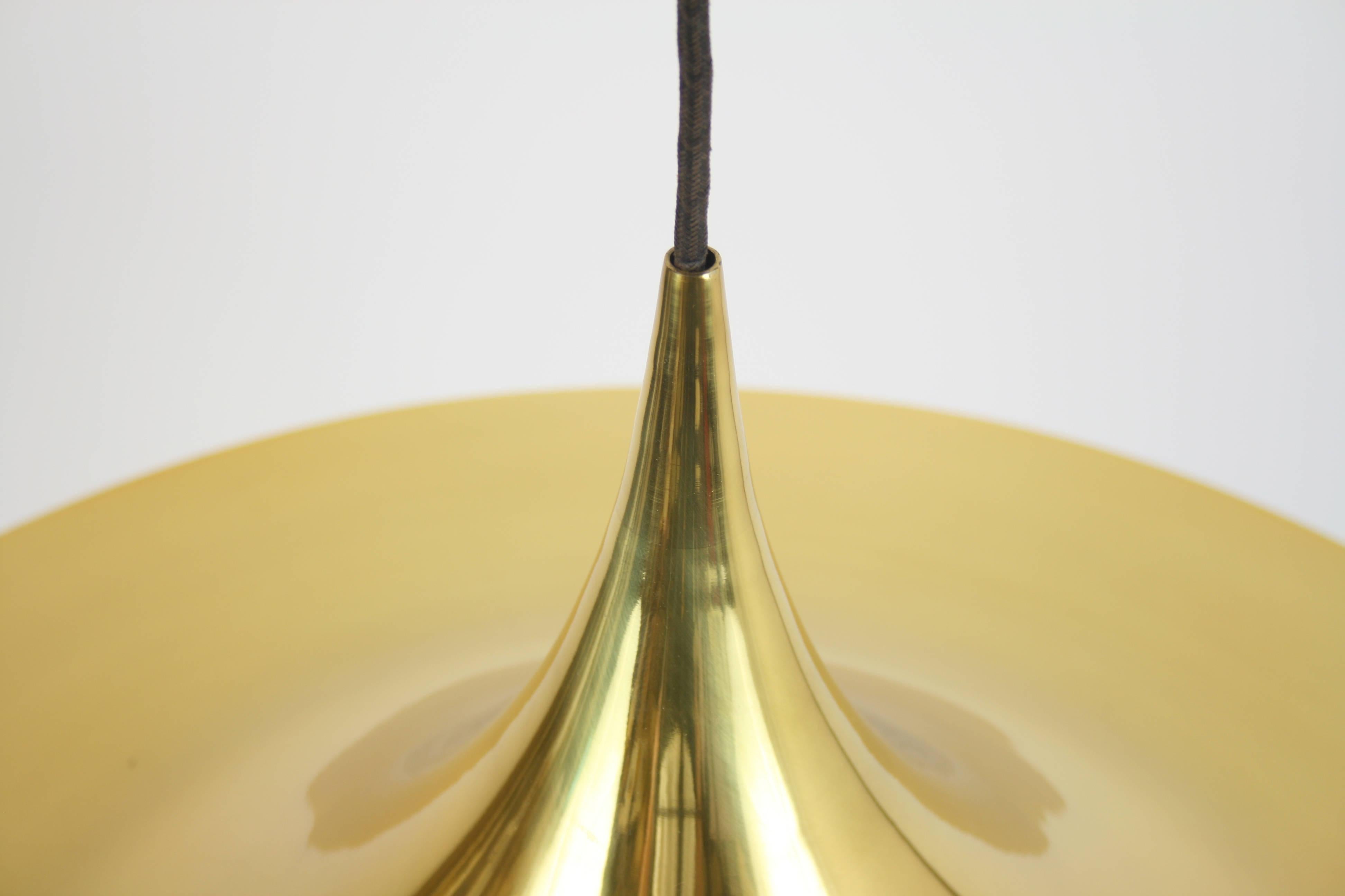 Danish Semi Pendant Lamp by Fog&Morup, brass, gold, Denmark Design For Sale