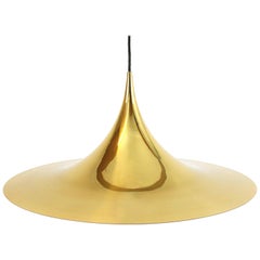 Vintage Semi Pendant Lamp by Fog&Morup, brass, gold, Denmark Design