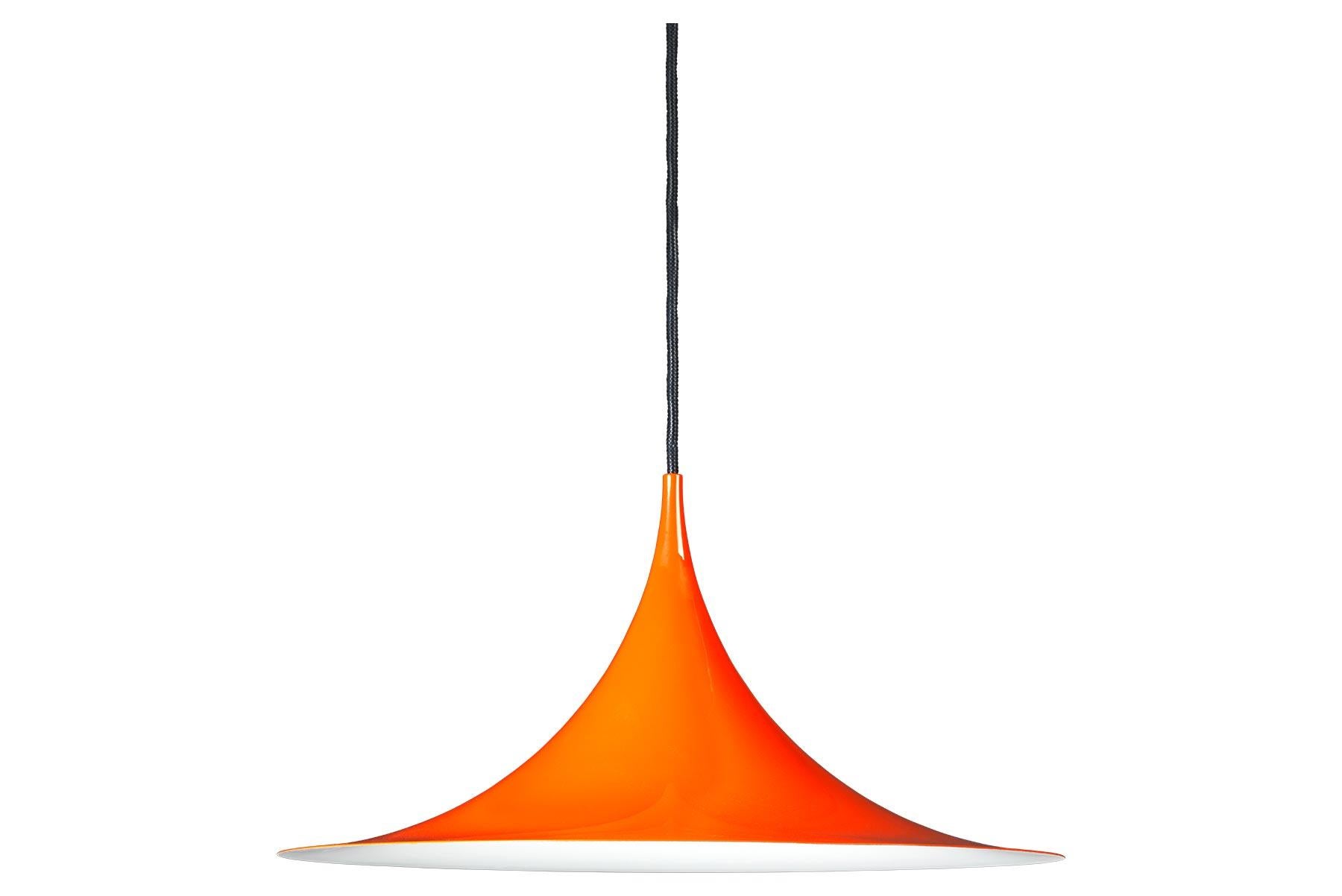 The Semi Pendant is a unique pendant lamp, based on two quarter-circles put together, back-to-back. It’s distinctive arch-shaped, enamelled metal shade creates a diffused, cone-shaped light, ideal over a dining table or kitchen work surface. With