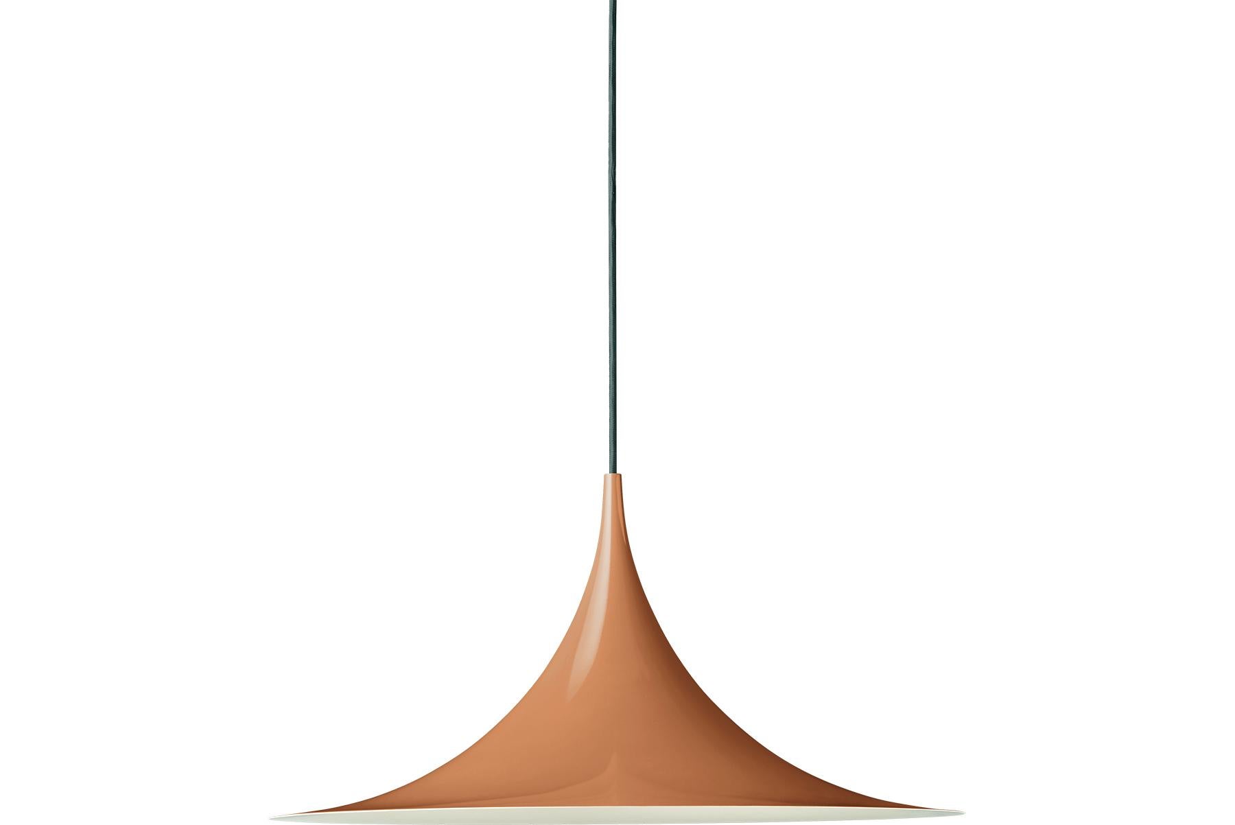 Powder-Coated Semi Pendant, Medium, Orange Glossy For Sale