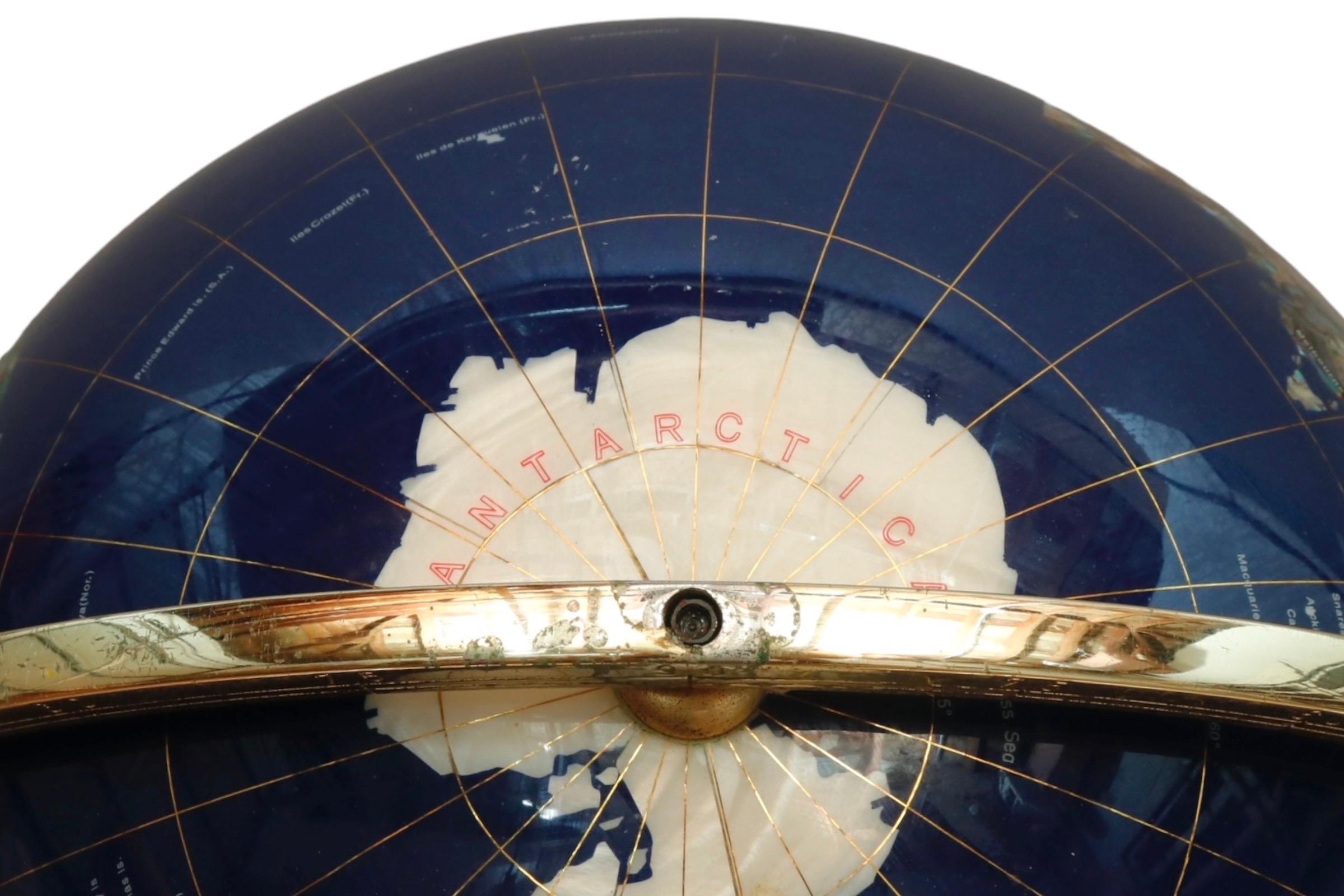 20th Century Semi-Precious Gemstone Desk Globe