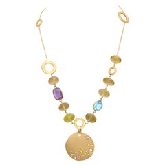 Semi Precious Necklace in 14k Yellow Gold