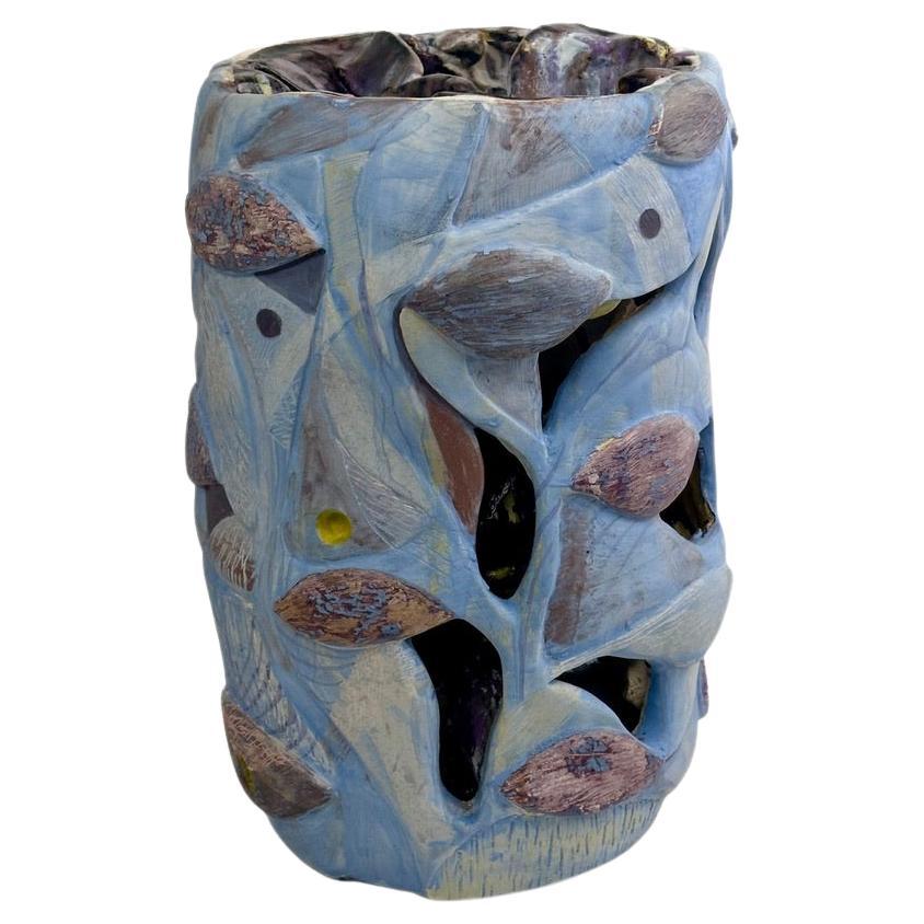 Escultura de cerámica esmaltada y engobe semirrefractario "Mi cabeza dentro de la naturaleza" en venta