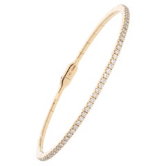 Semi-rigid-Armband mit einer Reihe von 0,75 Karat Diamanten. 18 Karat. Gold. Hergestellt in Italien