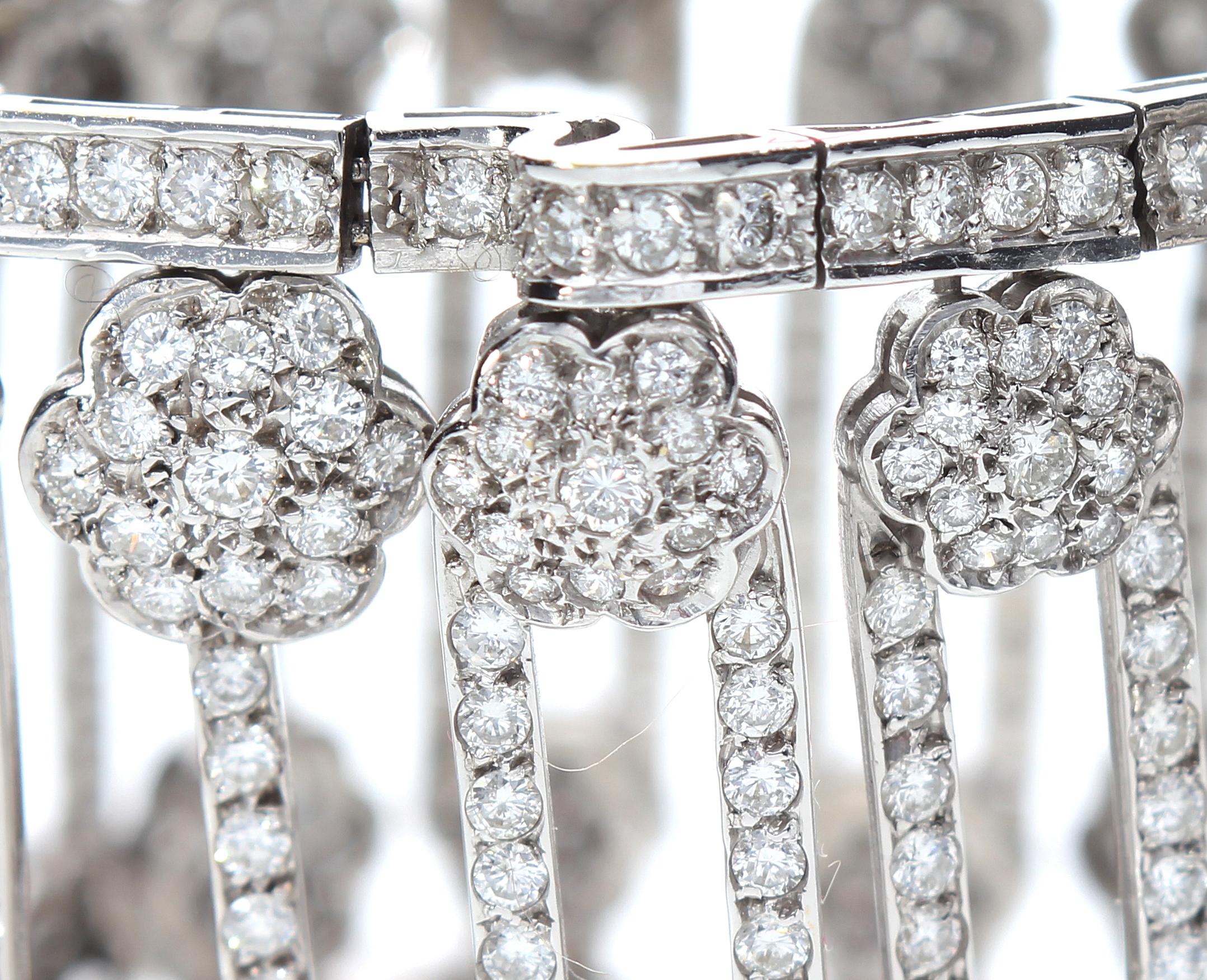 Semi-Rigid Bracelet with Diamonds in 18 Kt White Gold For Sale 9