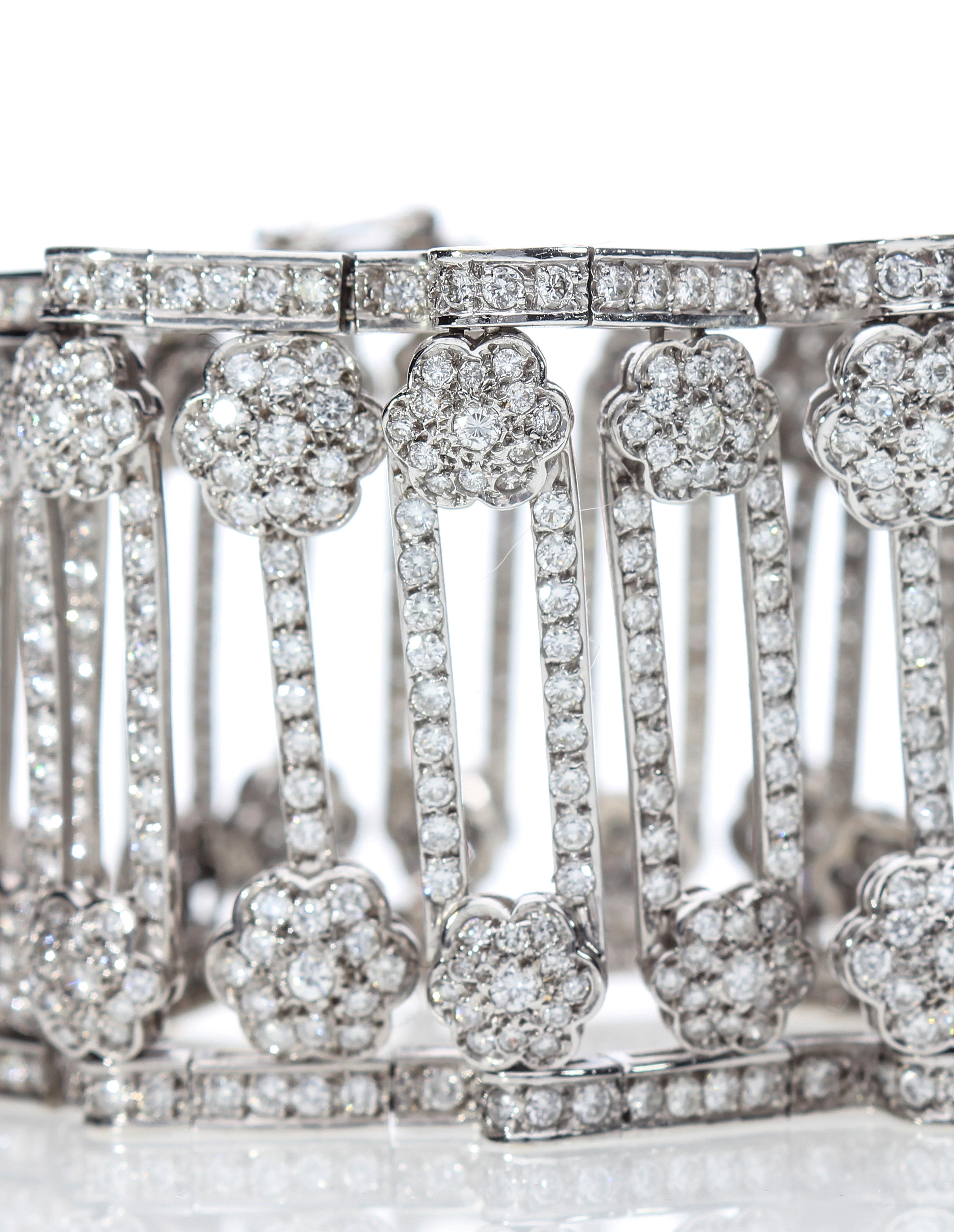 Semi-Rigid Bracelet with Diamonds in 18 Kt White Gold For Sale 11