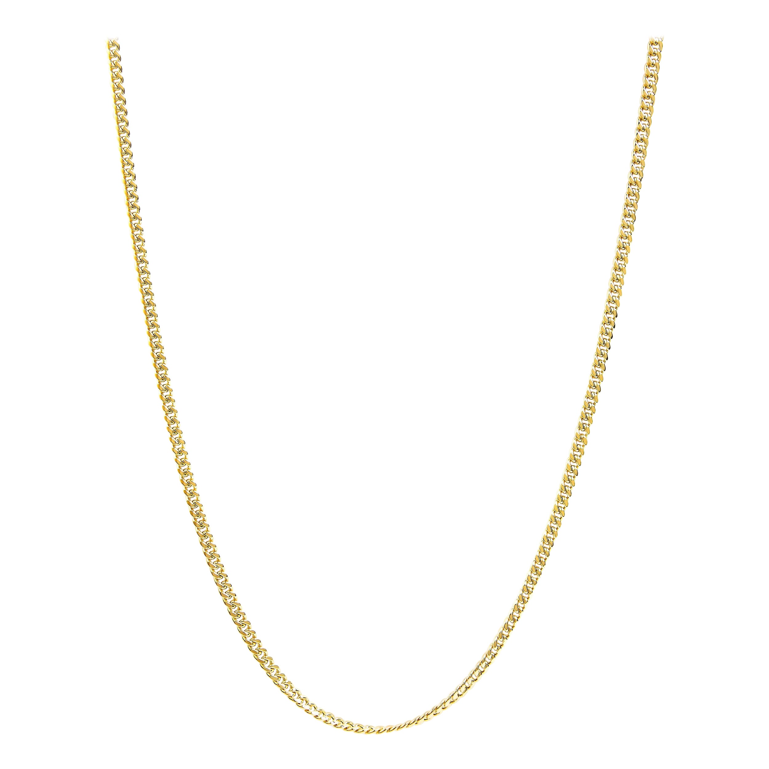 Semi-Solid 14K Yellow Gold 4.5mm Miami Cuban Chain Necklace - 22 Inches