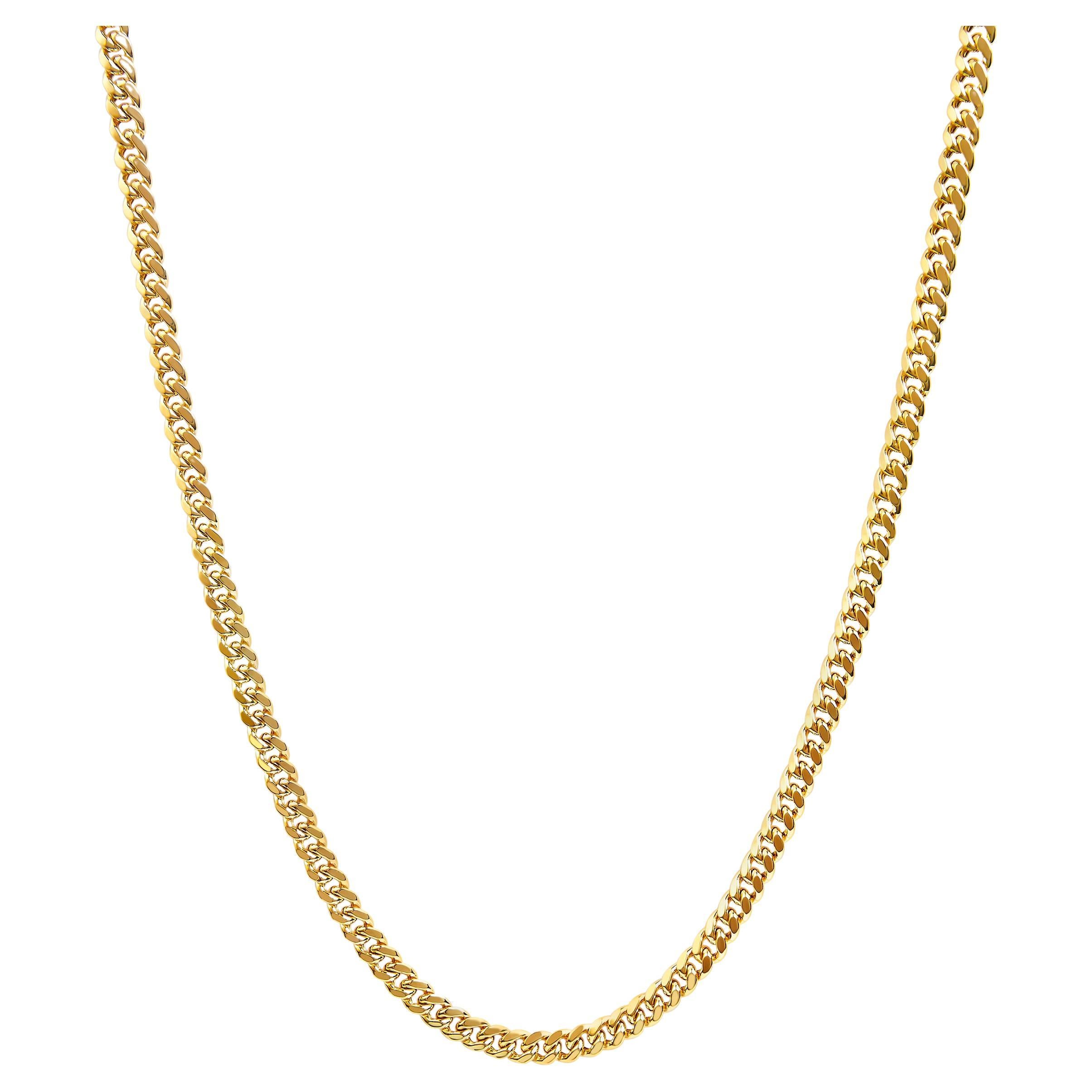 Semi-Solid 14K Gelbgold 6,1mm Classic Miami Cuban Kette Halskette - 22 Zoll