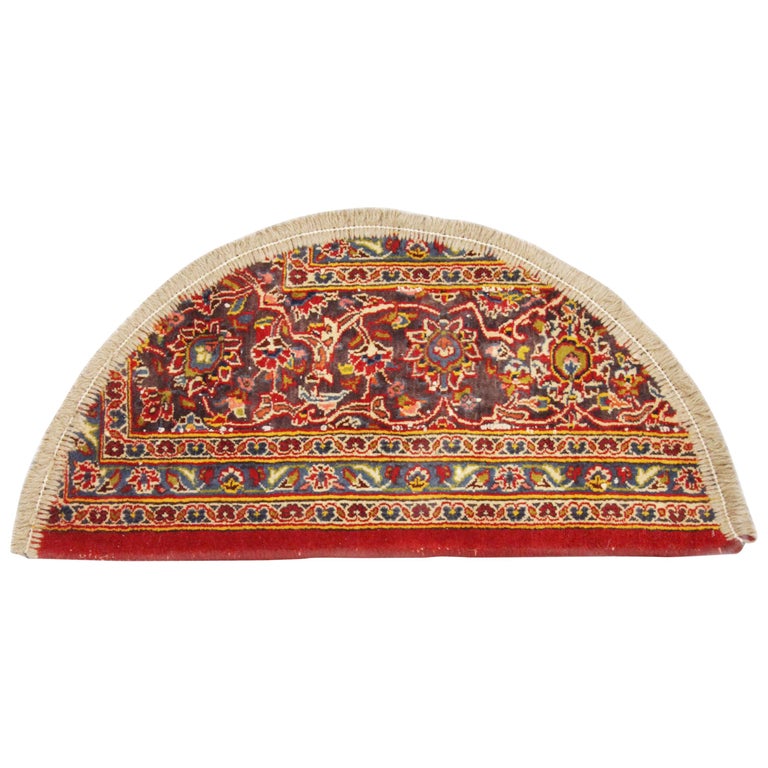 Semicircle Oriental Rug for Interior Door Way, Handmade Carpet Entrance