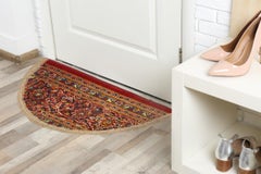 Semicircle Oriental Rug for Interior Door Way, Handmade Carpet Entrance Mat