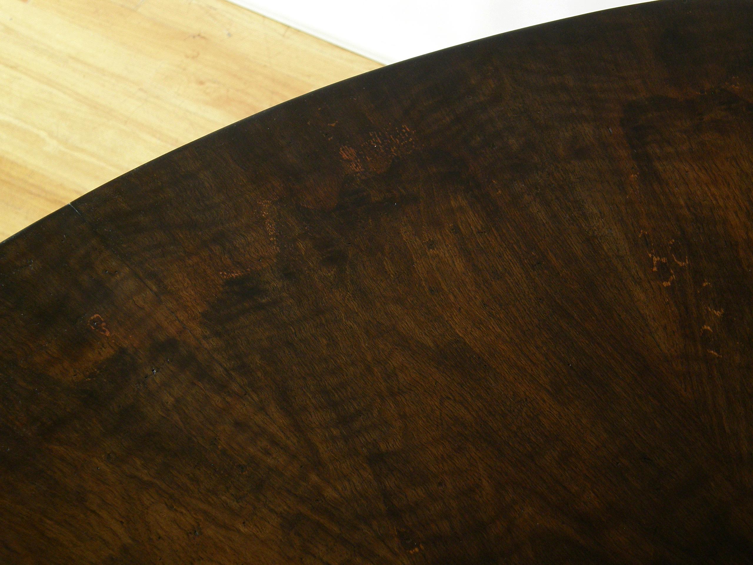 Semicircular Hunt Table Desk by Sarreid with Sculptural Base and Drop Leaves 5