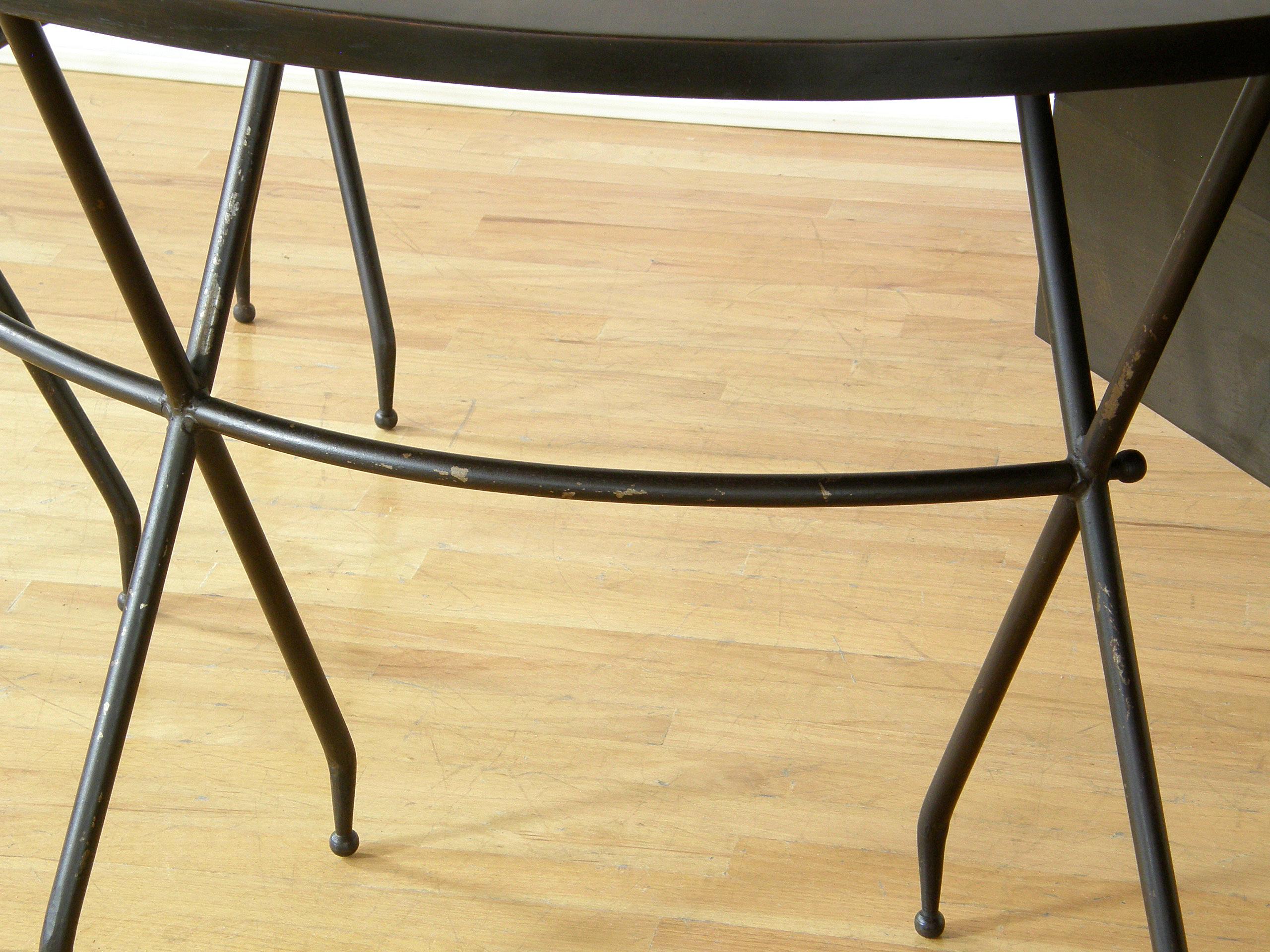 Semicircular Hunt Table Desk by Sarreid with Sculptural Base and Drop Leaves 1