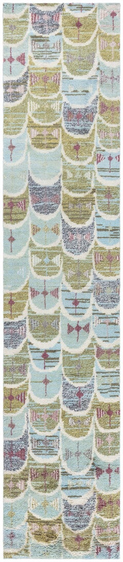 "Semilune" Modern Scandinavian Geometric Slate Gray Runner by Doris Leslie Blau