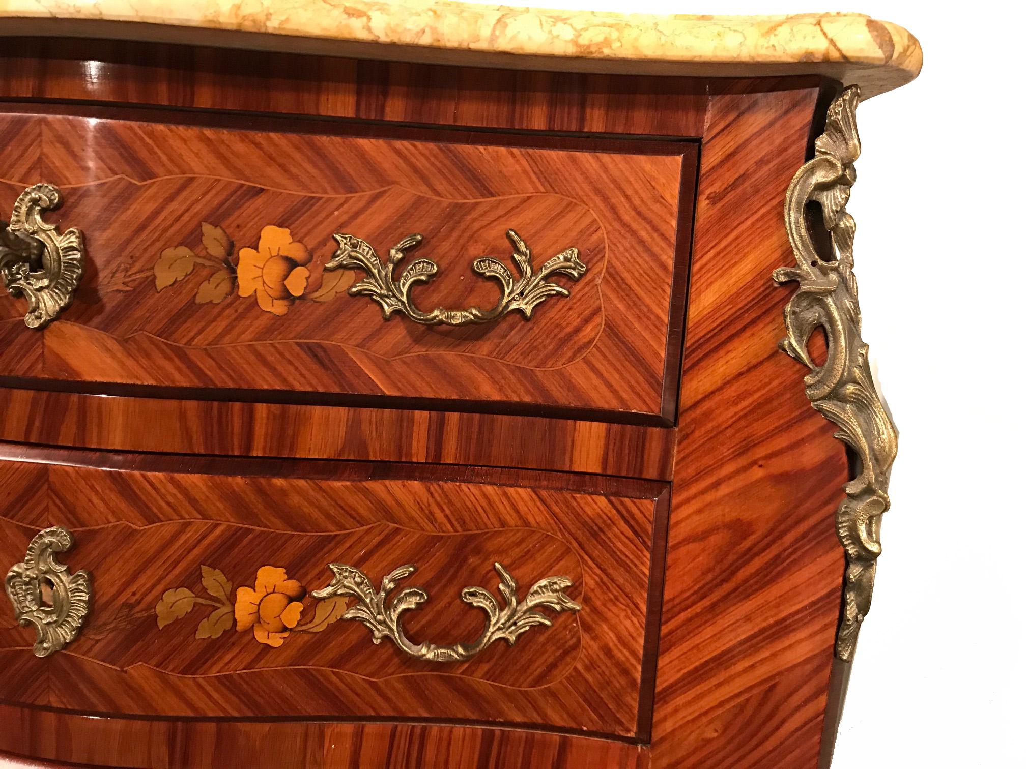 French Seminaire, Tallboy Louis XV Style in Marquetry Kingwood