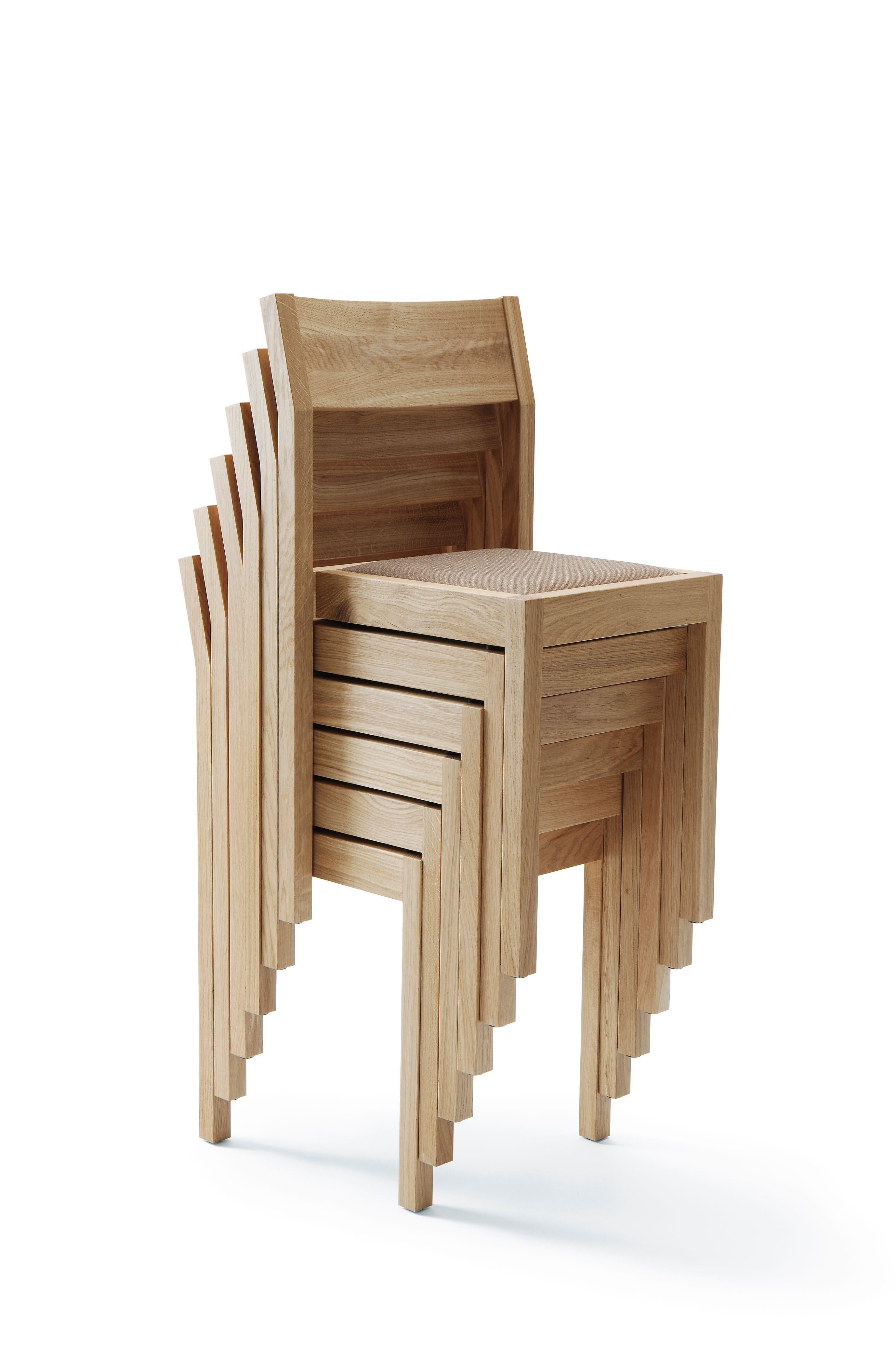 Finnish Seminar KVT2 Stackable Solid Oak Chair by Kari Virtanen For Sale