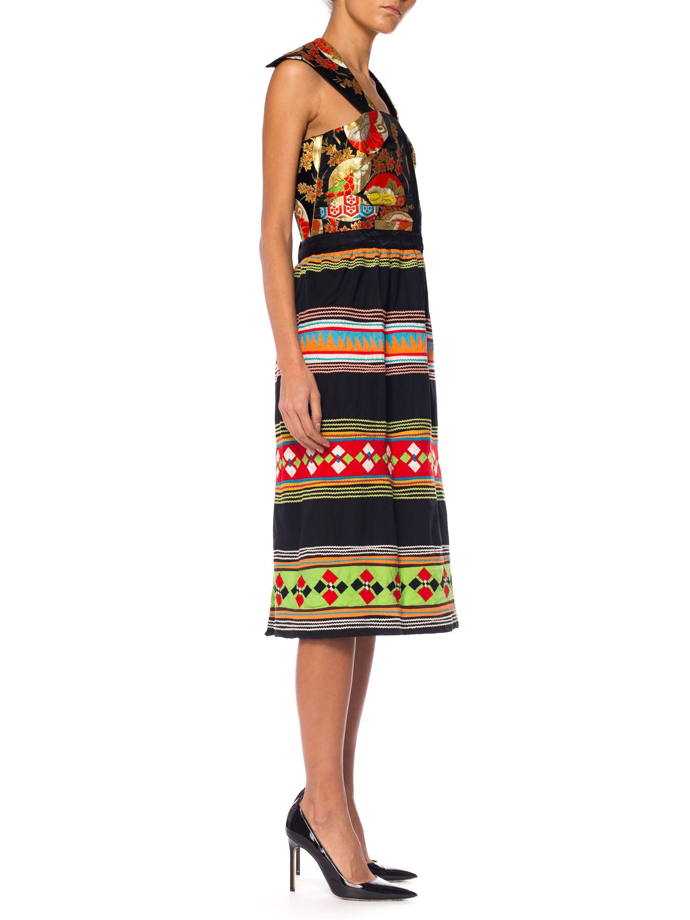 MORPHEW COLLECTION Kleid aus Seide und Baumwolle aus japanischem Obi-Brokat Seminole  im Angebot 2