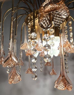 Semiramide, Gorgeous Pink Murano Chandelier, 1980's