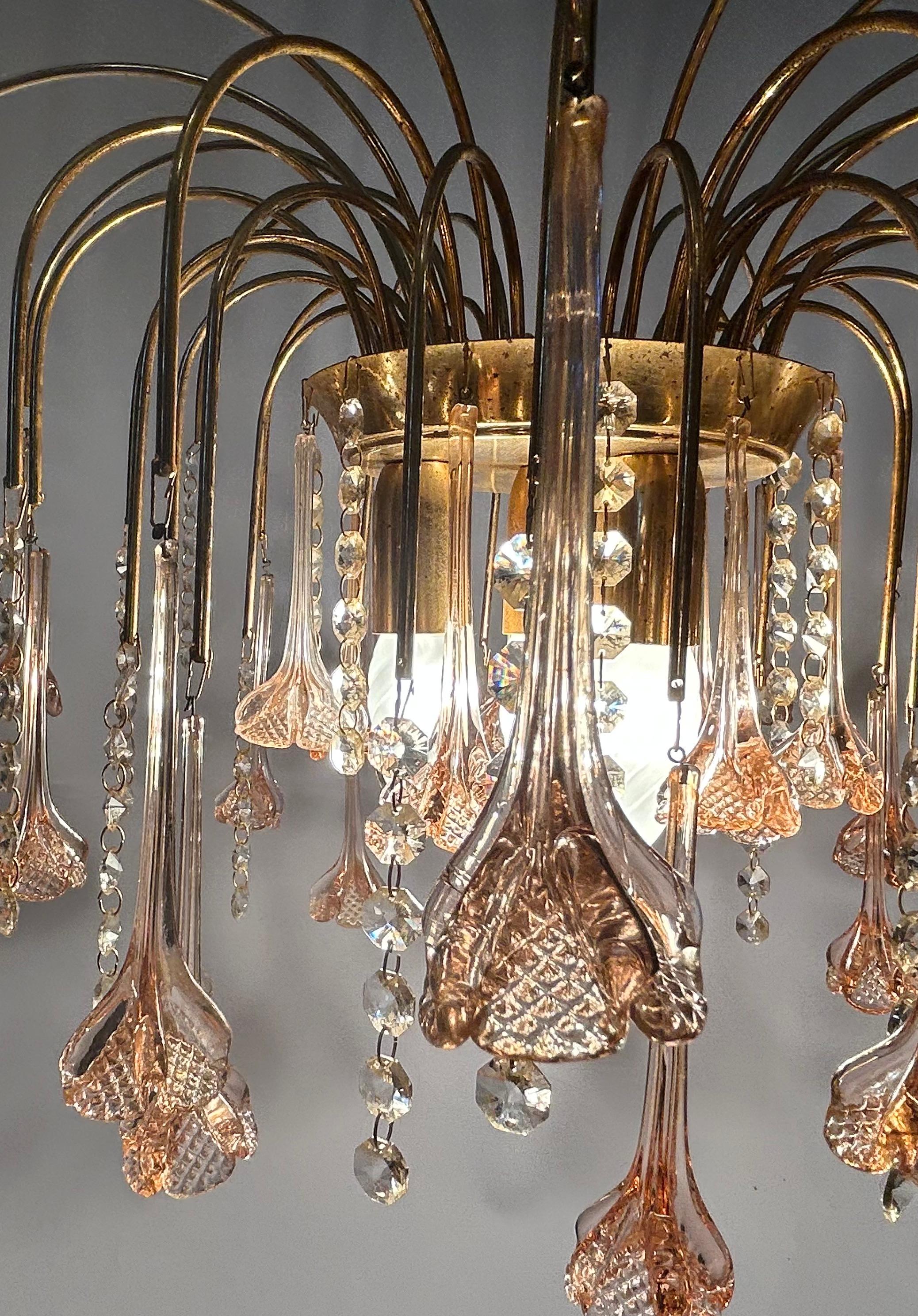 Italiano Semiramide, splendido lampadario di Murano, anni '80 in vendita