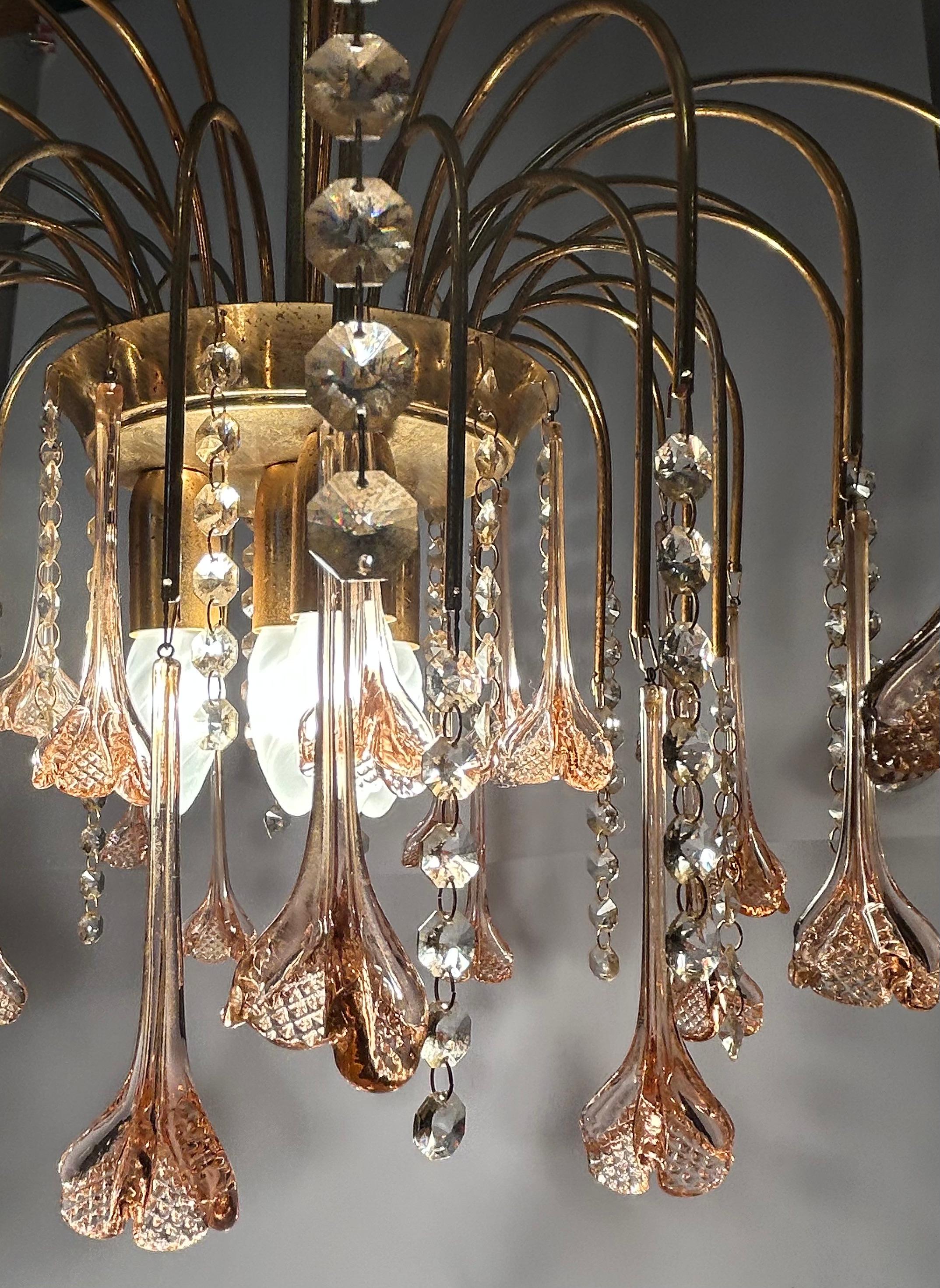 Fatto a mano Semiramide, splendido lampadario di Murano, anni '80 in vendita