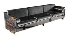 "Semiretta" Sofa with Bronze, Polished Ebony and Stainless Steel, Istanbul
