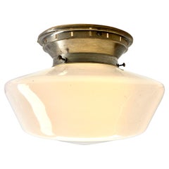Semlite Large Ceiling Lamp with a Opaline Shade, 1930s, Belgium