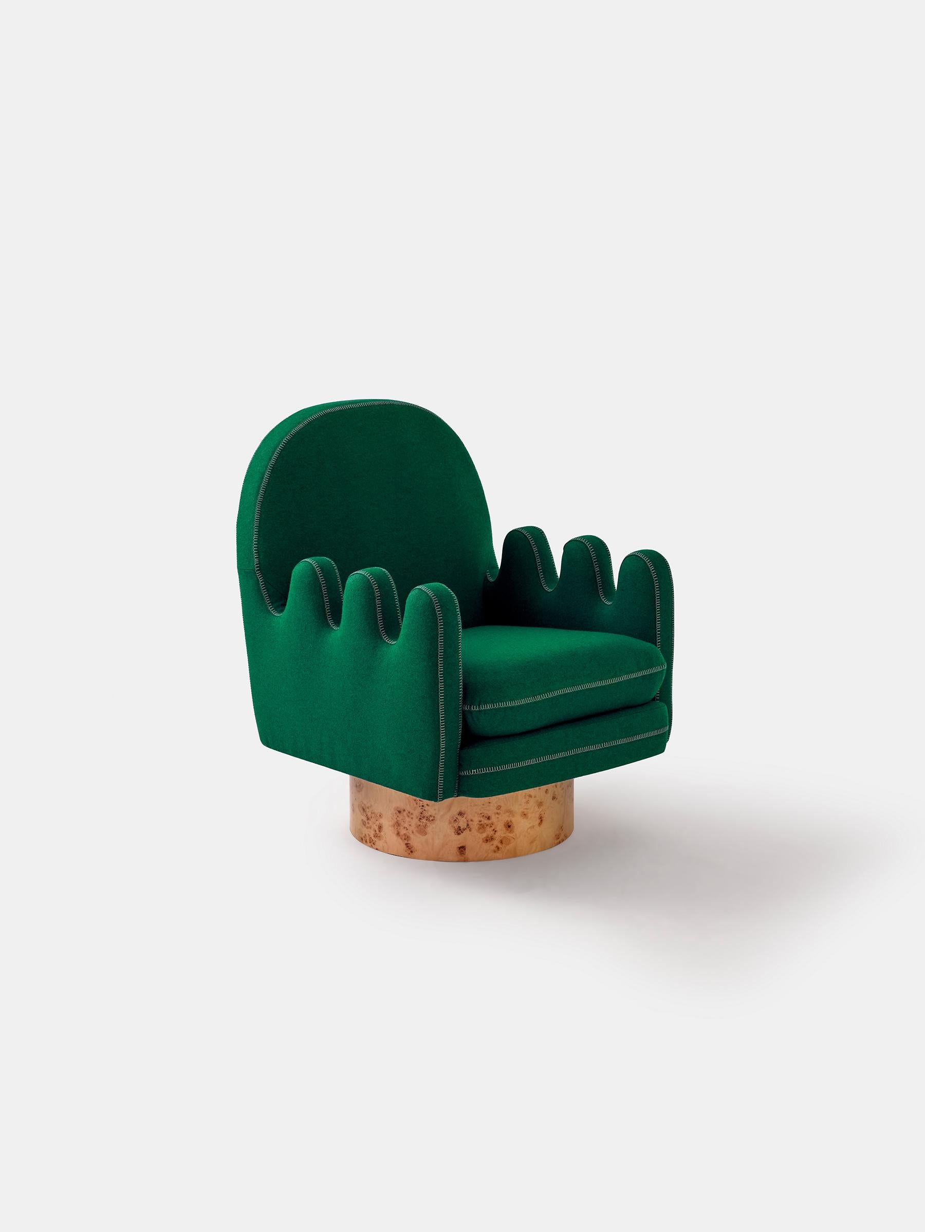 dark green armchair