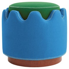 Semo Stool and Footrest in Blue & Green