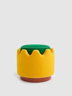 Semo-Hocker und Fußstütze in Rot und Lila