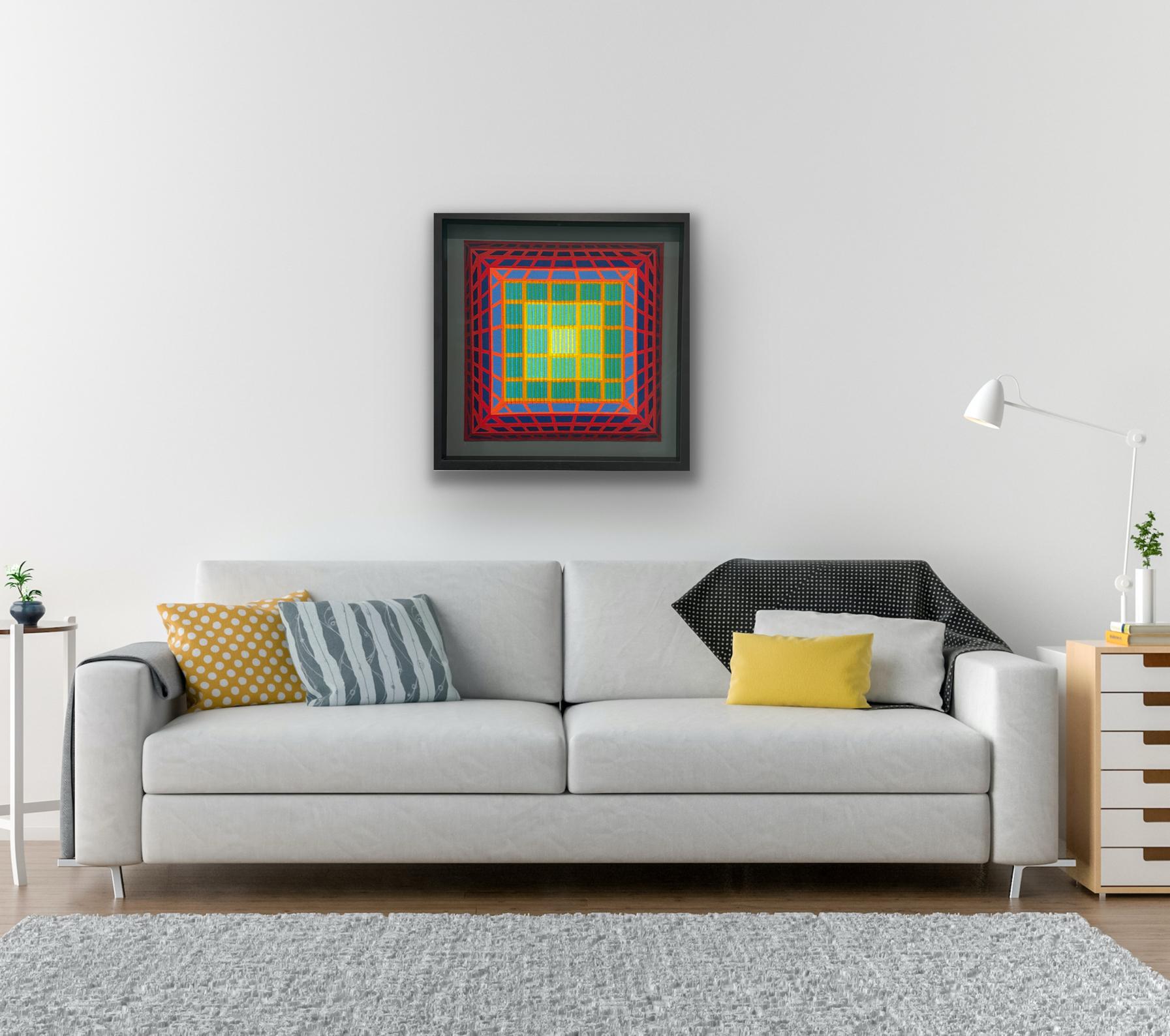 Mini Pyramid, original painting, abstract, graphic, contemporary For Sale 2