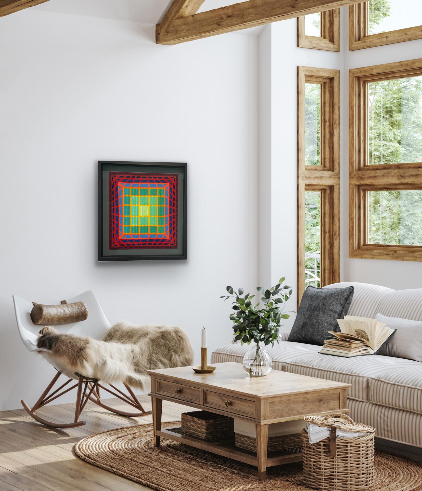 Mini Pyramid, original painting, abstract, graphic, contemporary For Sale 4