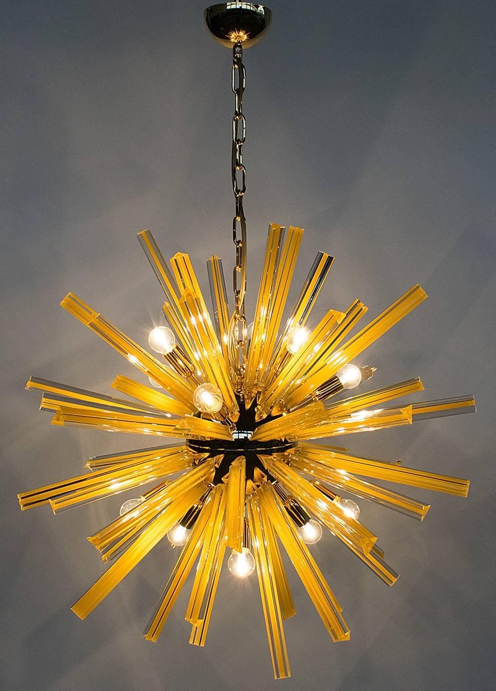 Vetro di Murano Lampadario Senape Sputnik di Fabio Ltd in vendita