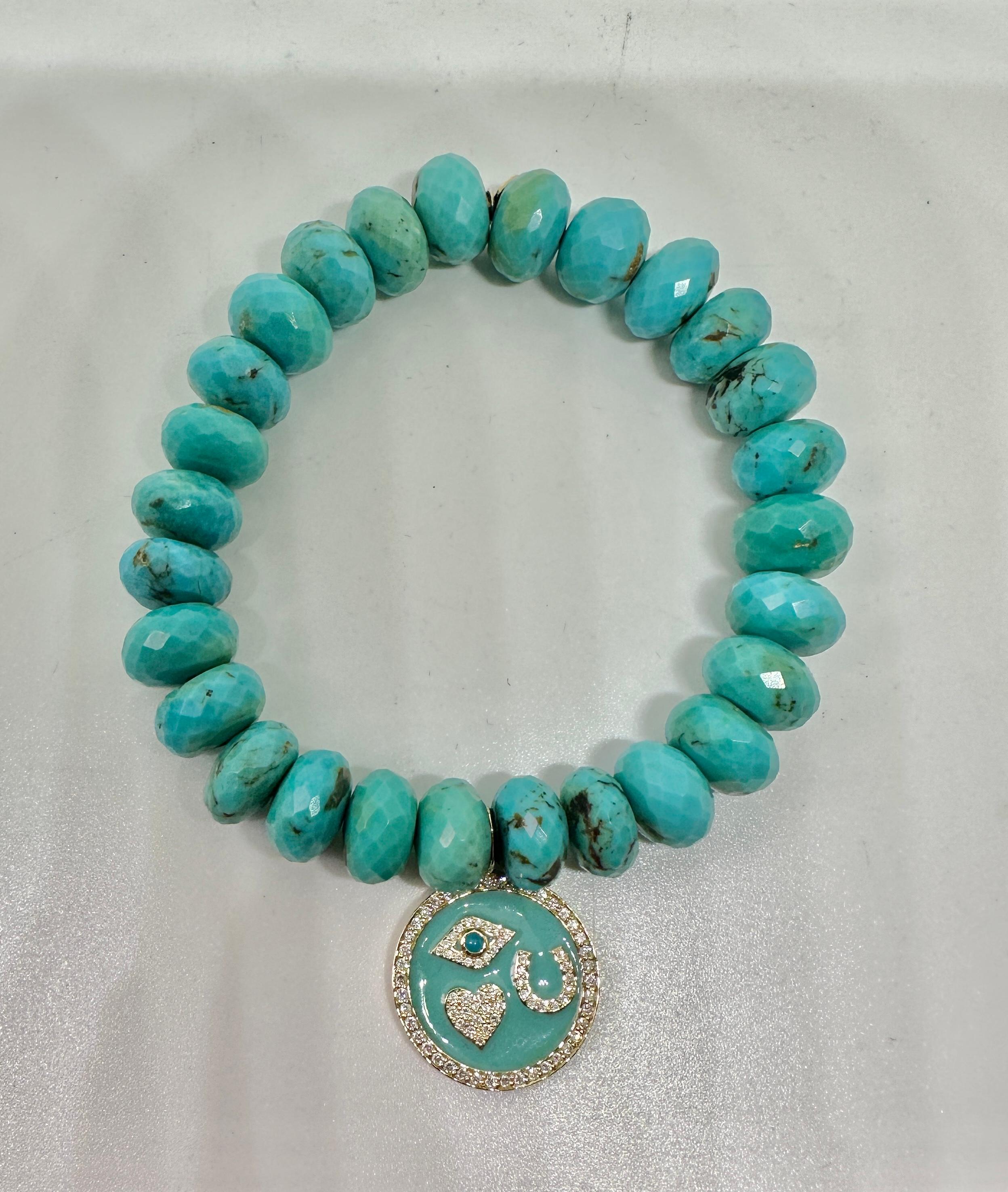 Indulge in a piece of American History with Senator Dianne Feinstein's Turquoise, Diamond and Enamel Good Luck Charm Bracelet.  We are honored to present this iconic bracelet from the personal collection of Dianne Feinstein.  

Dianne Feinstein has