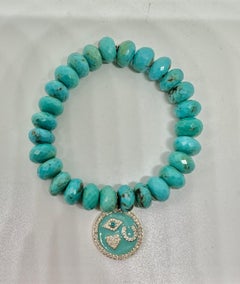 Senator Dianne Feinstein's Turquoise Diamond Enamel Good Luck Charm Bracelet