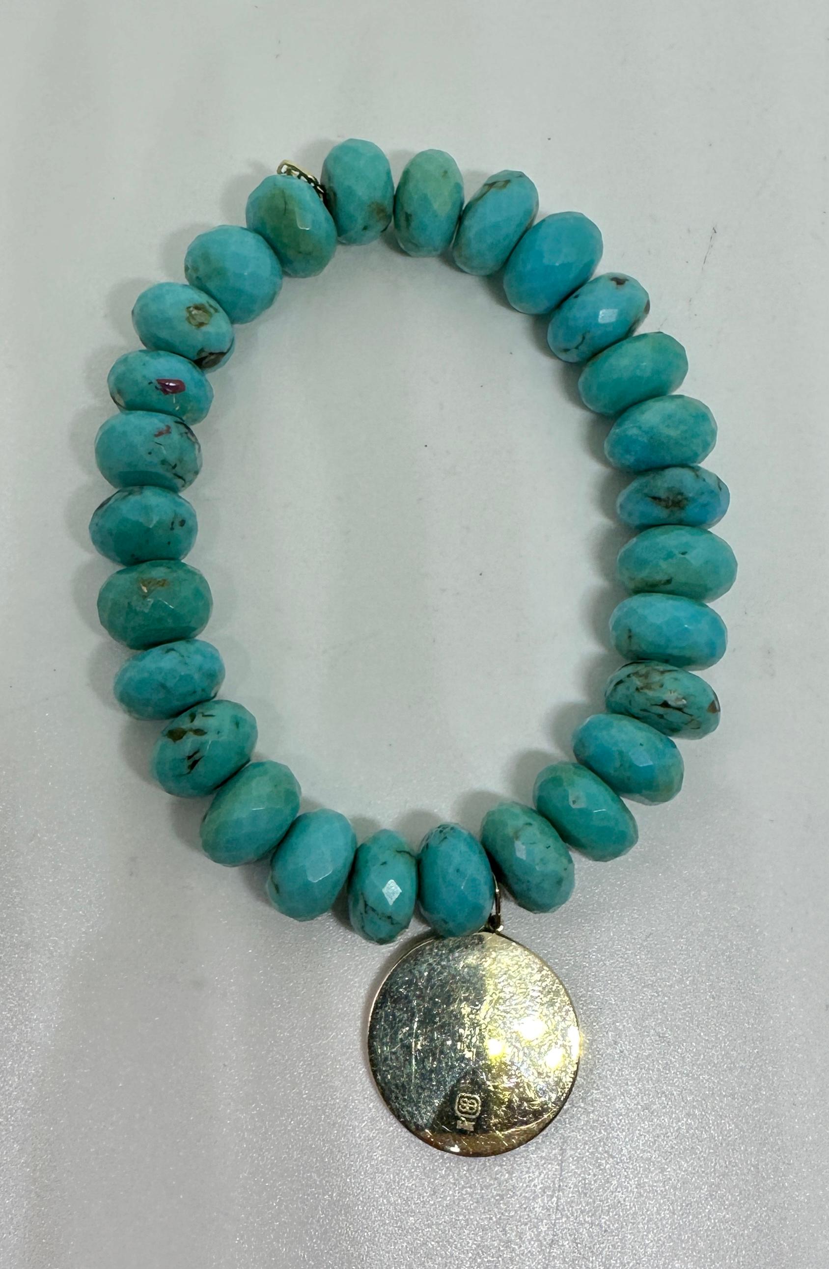 Senator Dianne Feinstein's Turquoise Diamond Enamel Good Luck Charm Bracelet For Sale 2