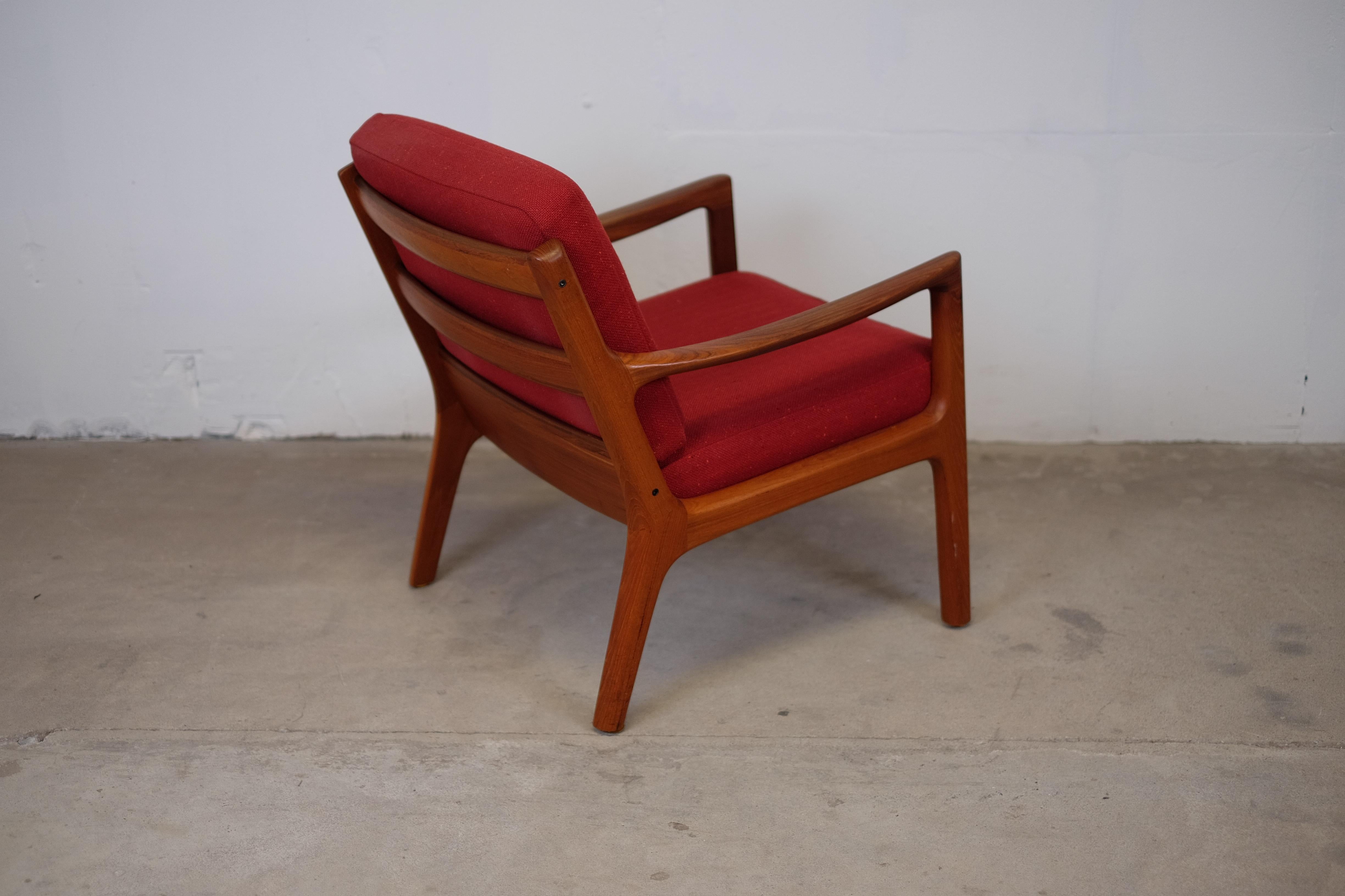 Mid-Century Modern Senator Lounge Chair and Ottoman by Ole Wanscher for Cado For Sale