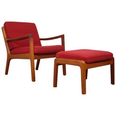 Senator Lounge Chair and Ottoman by Ole Wanscher for Cado
