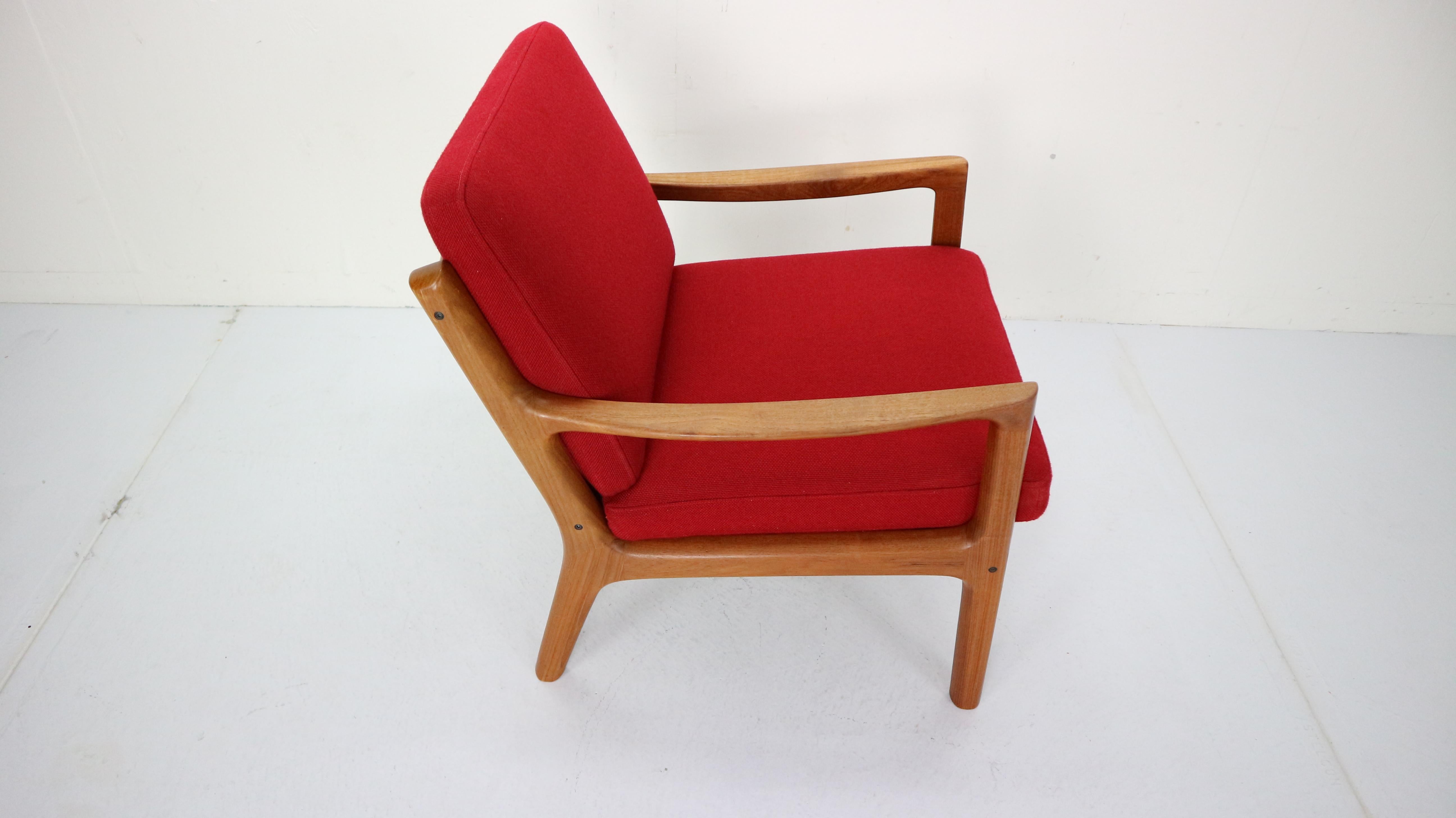 Wool Senator Lounge Chair by Ole Wanscher for France & Søn, 1950s
