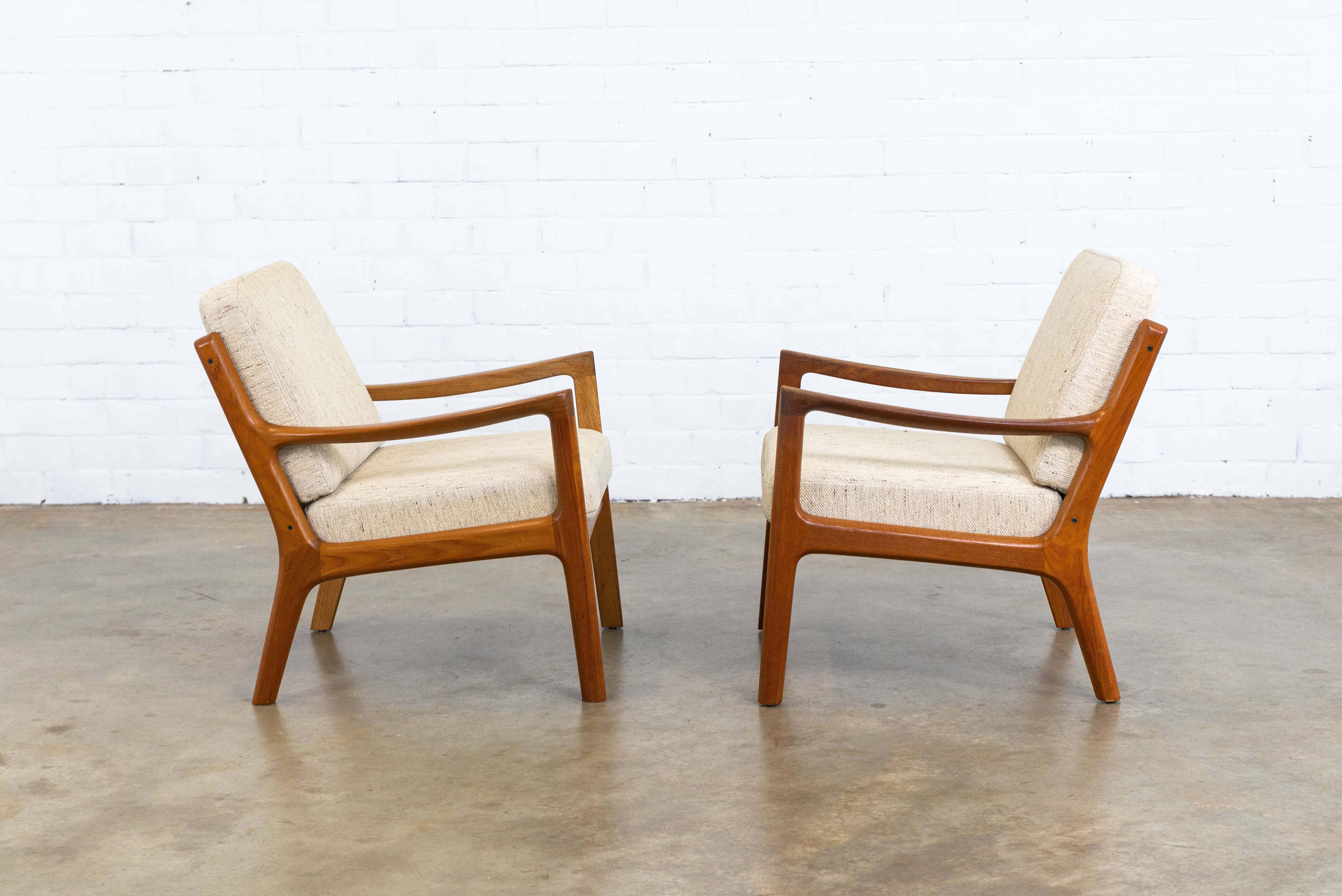 Scandinavian Modern Senator Lounge Chairs by Ole Wanscher for France & Søn, 1950s, Set of 2