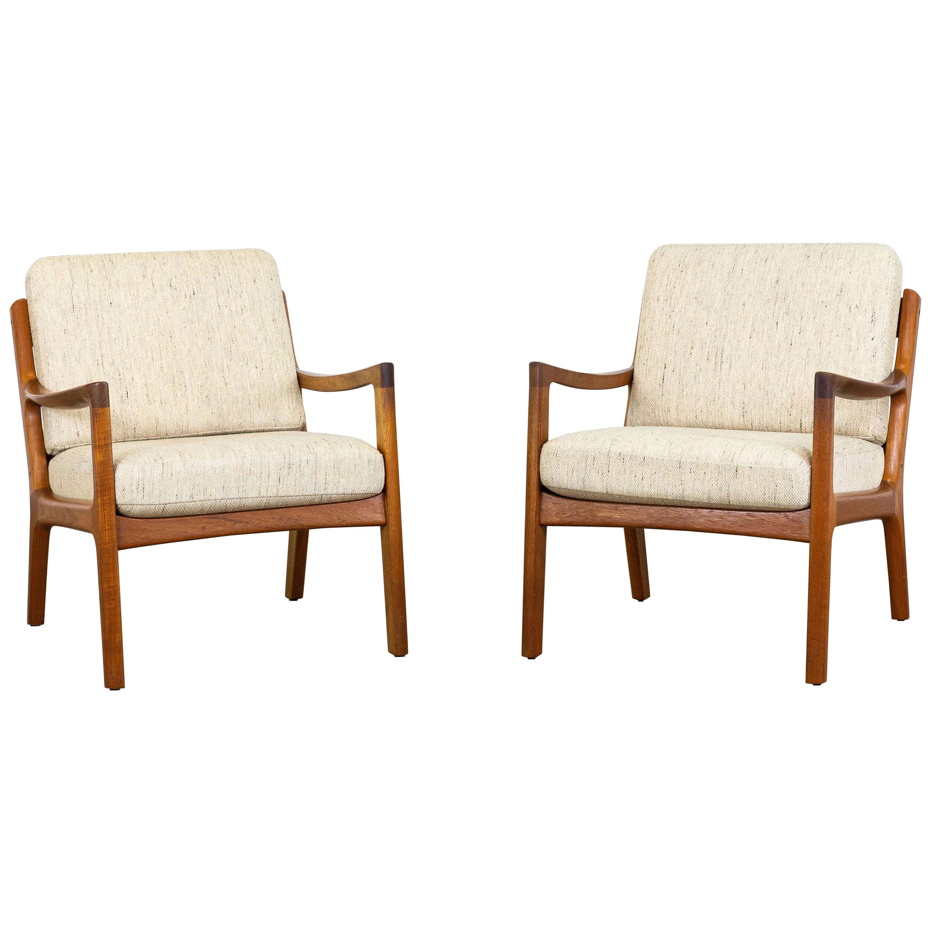 Senator Lounge Chairs by Ole Wanscher for France & Søn, 1950s, Set of 2