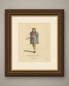 Senator of Cologne in Gray Gown and Flat Hat, Costume of 1577, Jefferys 1757