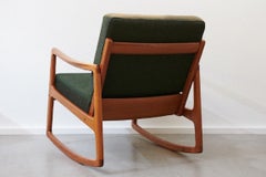 Senator Rocking Chair by Ole Wanscher, 1951, Teak, Anthracite